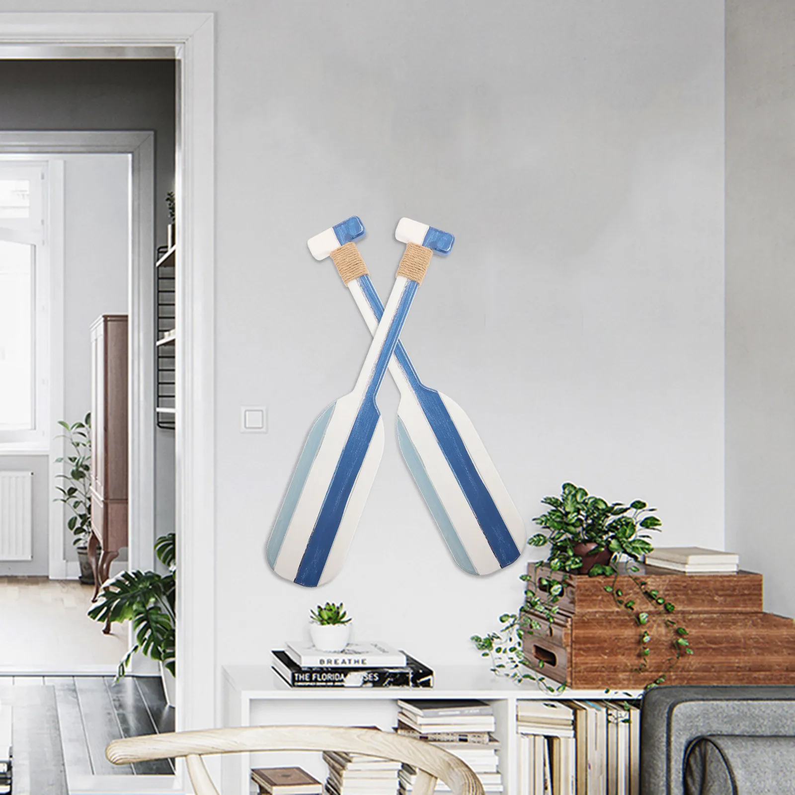 2 шт. винтажных деревянных весел для декора стен, морские подвесные украшения, подарок на новоселье в стиле океана, украшение для дома на побережье