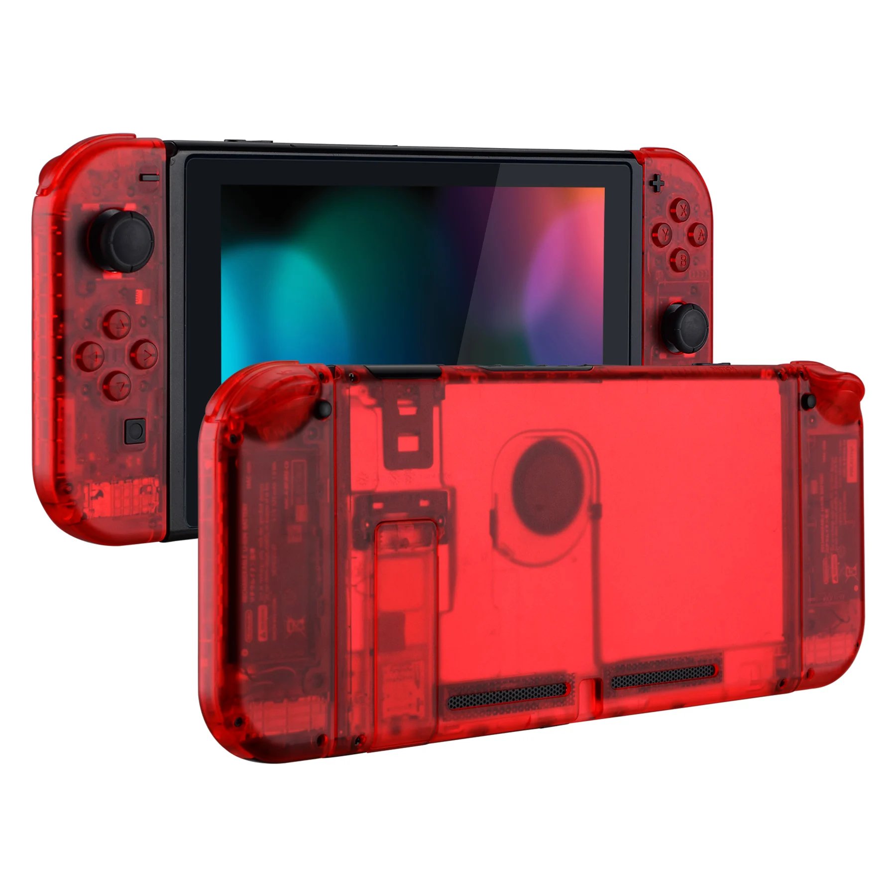 eXtremeRate DIY Housing Shell W/Buttons for Nintendo Switch - Clear Red