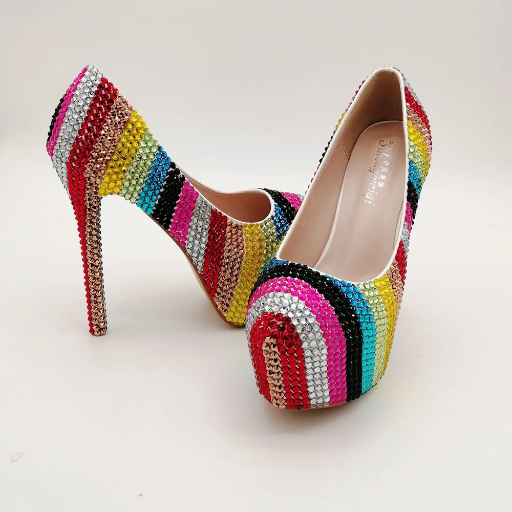 

Bloom Steps Women's Shoes, Sexy Professional Full Diamond Shoes Pointed Thin Heels Women Banquet Wedding High Heels