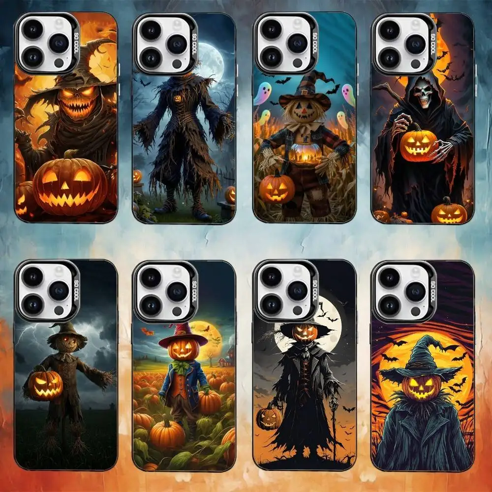 Casing Ponsel Labu Untuk iPhone17,16,15,14,13,12,11 Plus,Pro Max Hitam Candy Matte Tahan Banting