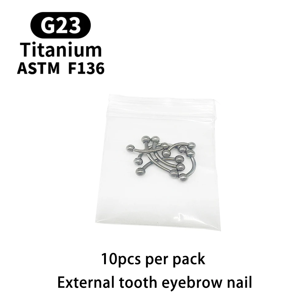 Wholesale 10PCS Eyebrow Piercing Jewelry Labret Lip Stud G23 Titanium Septum Piercing Nose Ring C rod Body Jewelry For Women