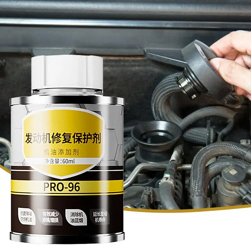 Aditivo de reparación de motor de 60ml, agente de protección y reparación de motor automotriz antidesgaste, purificador de fricción de motor de alto rendimiento