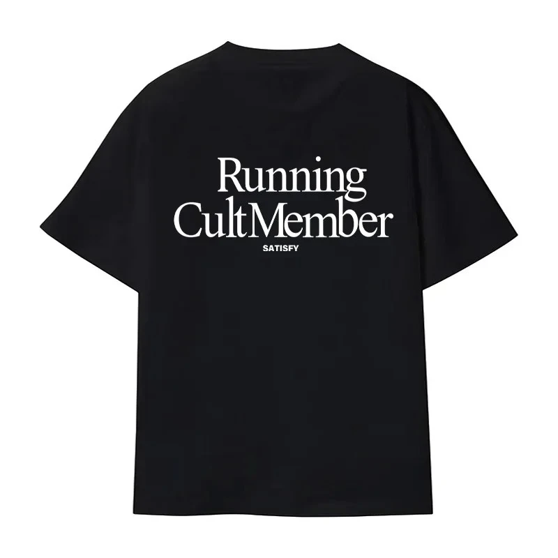 Hot Sales Fashion Japan Style High Quality Basic Style Satisfy T-Shirt Chest Letter Print Short Sleeve Casual Sporty Top