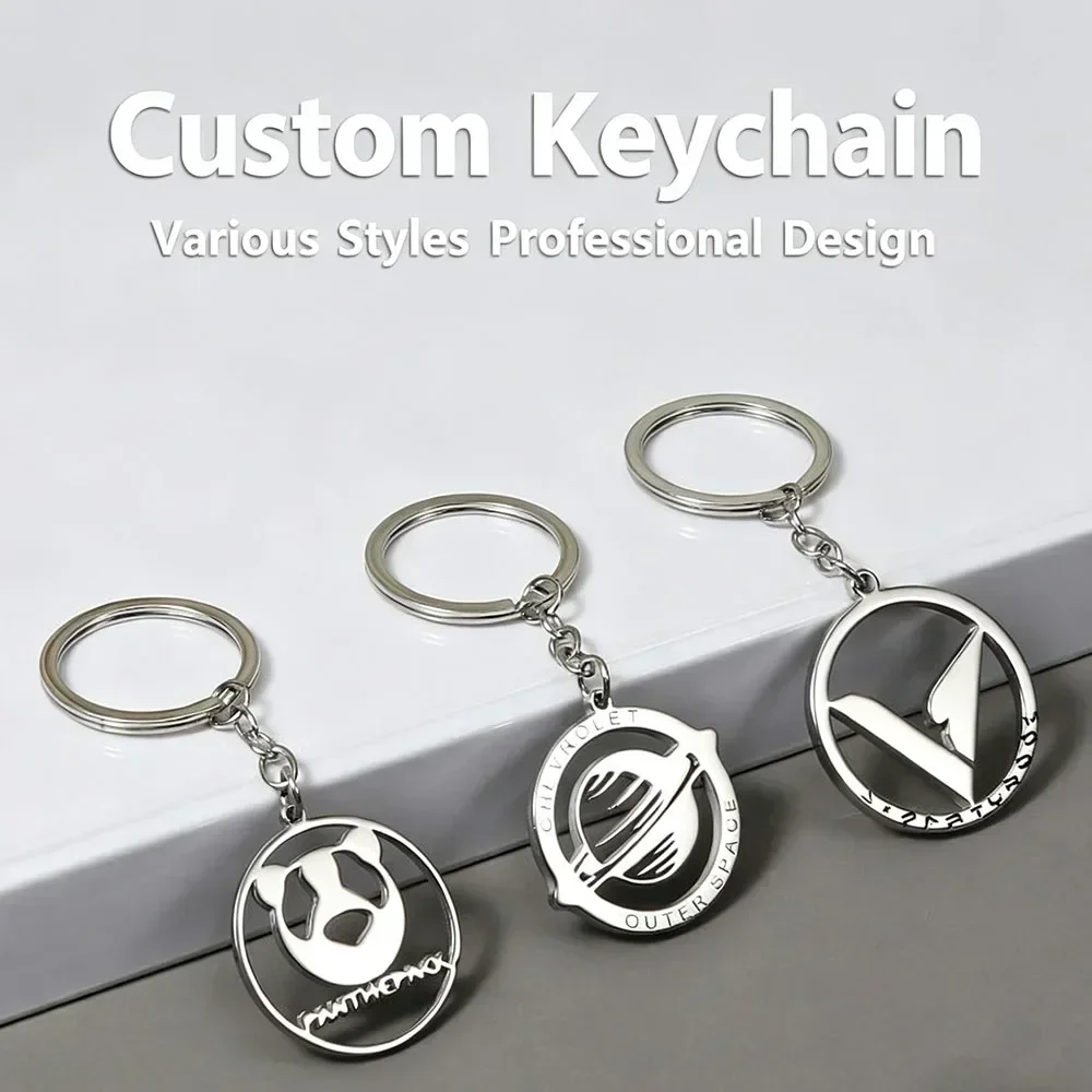 Custom pattern keychains, custom company logo keychains,wholesale discount keychains, stainless steel keychains, 18k gold