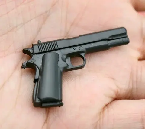 1/6 M1911 Pistol Gun Model for 12" Action Figure Black Plastic Assemble Soldier Prop Toy