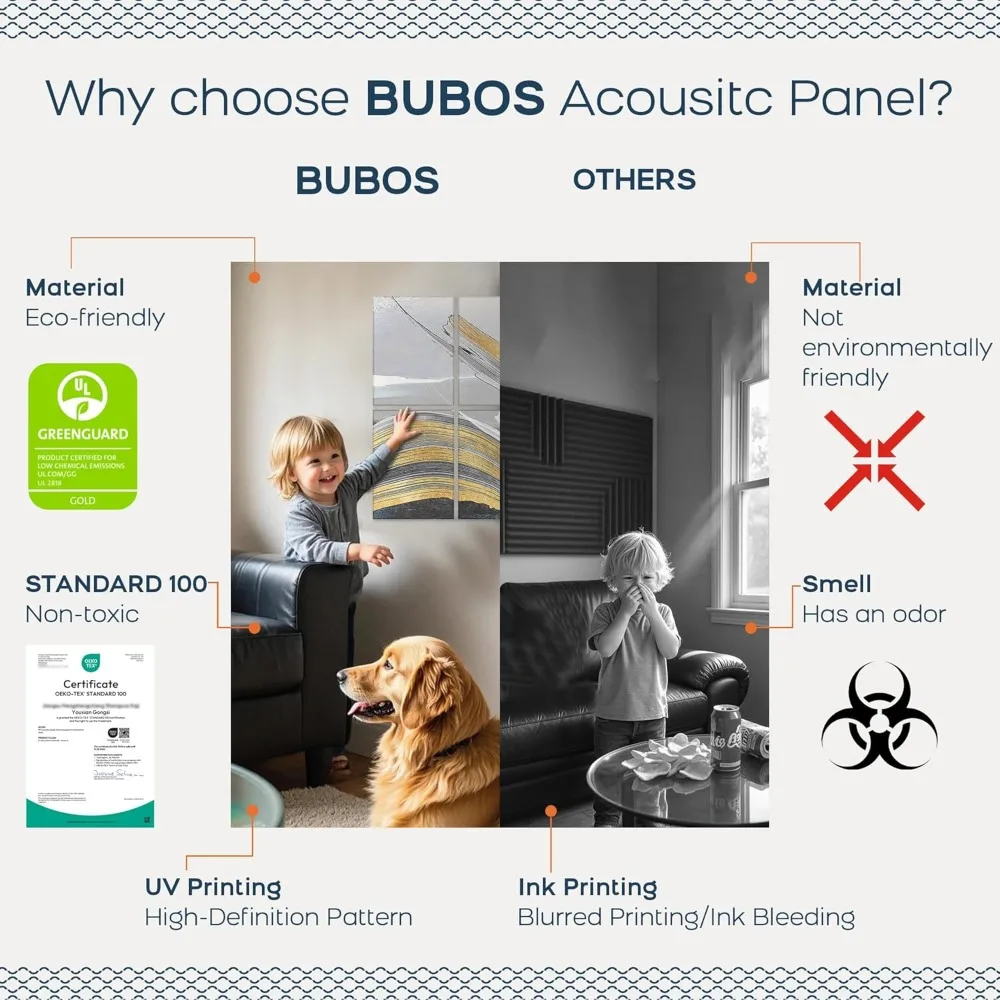 8 sztuk paneli akustycznych Art, panele dźwiękochłonne do ścian, 120x80 cm, panele pochłaniające dźwięk, samoprzylepne panele dekoracyjne akustyczne