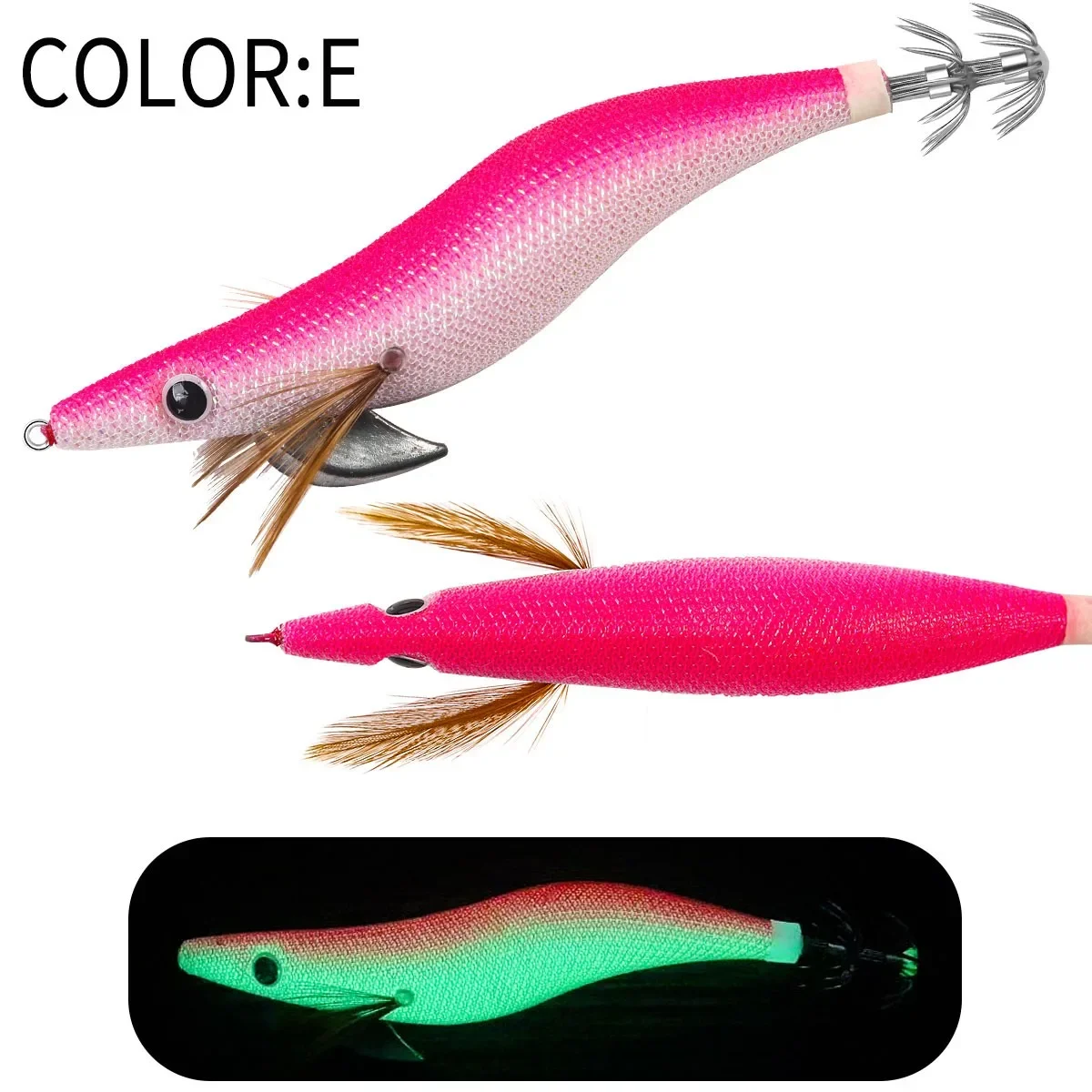 ルミナスエギ イカジグ 2.5 # 3.0 # 3.5 # 木製エビイカフックエギング