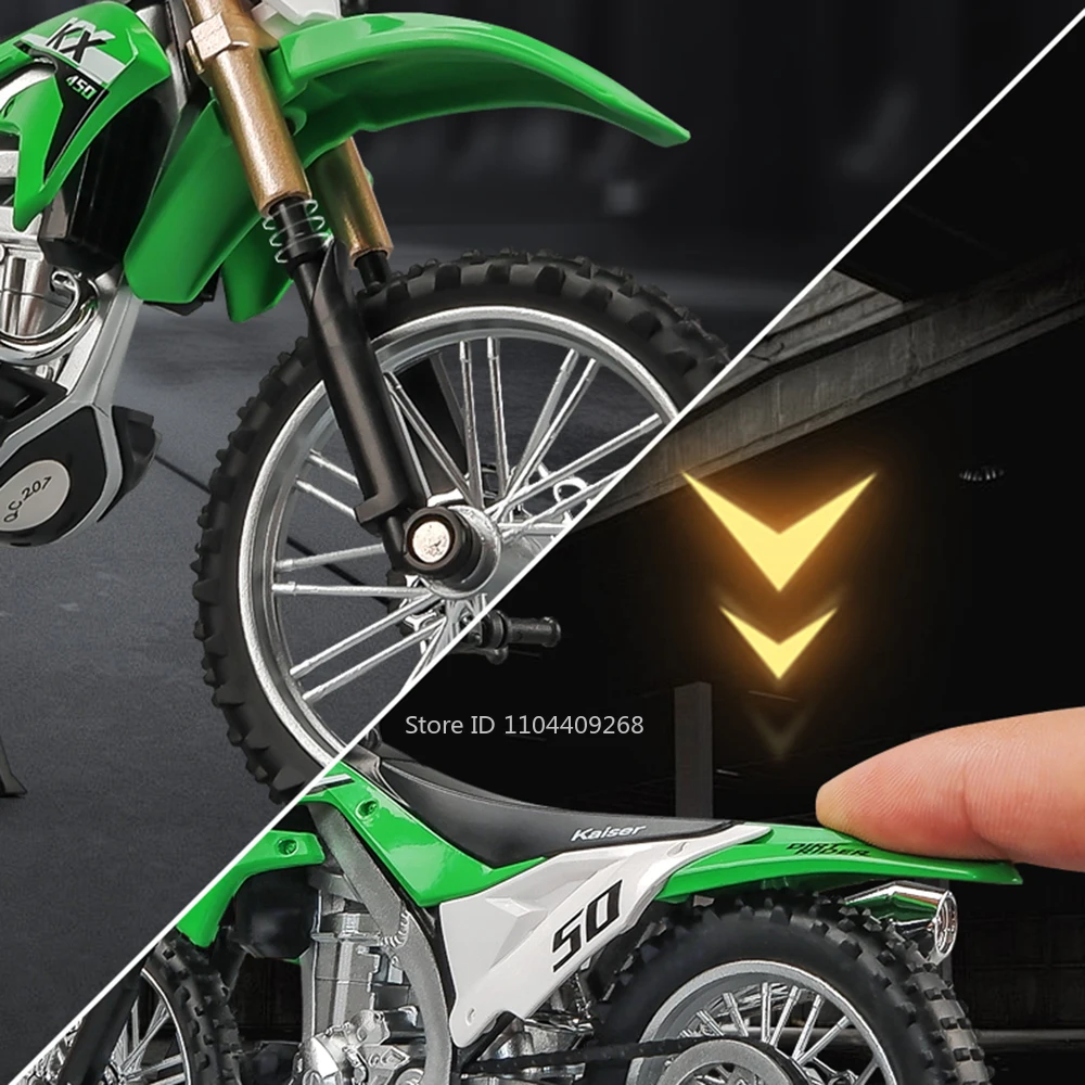 Scale 1:12 Scale KX450 400 Motorcycle Model Toy Shock Absorption Linkage Steering Alloy Diecast Motor Models for Boyfriend