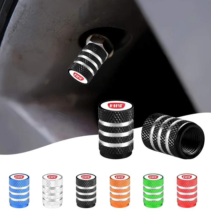 4 Stück Neue Metall-Reifenventilkappen Auto-Reifenstaubkappen Zubehör für FIAT Abarth 500 Panda Bravo Punto Tipo Linea Ducato Freemont