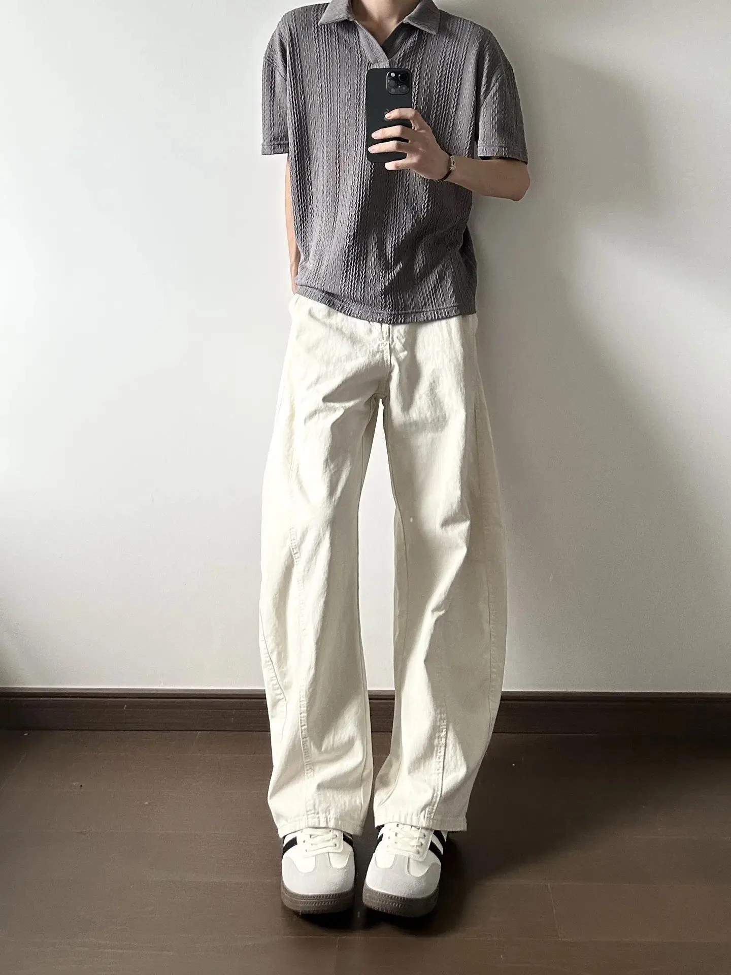 

Мужские джинсы American Sle Knife: модные брюки-клеш в уличном стиле, свободные прямые рабочие брюки Cleanfit