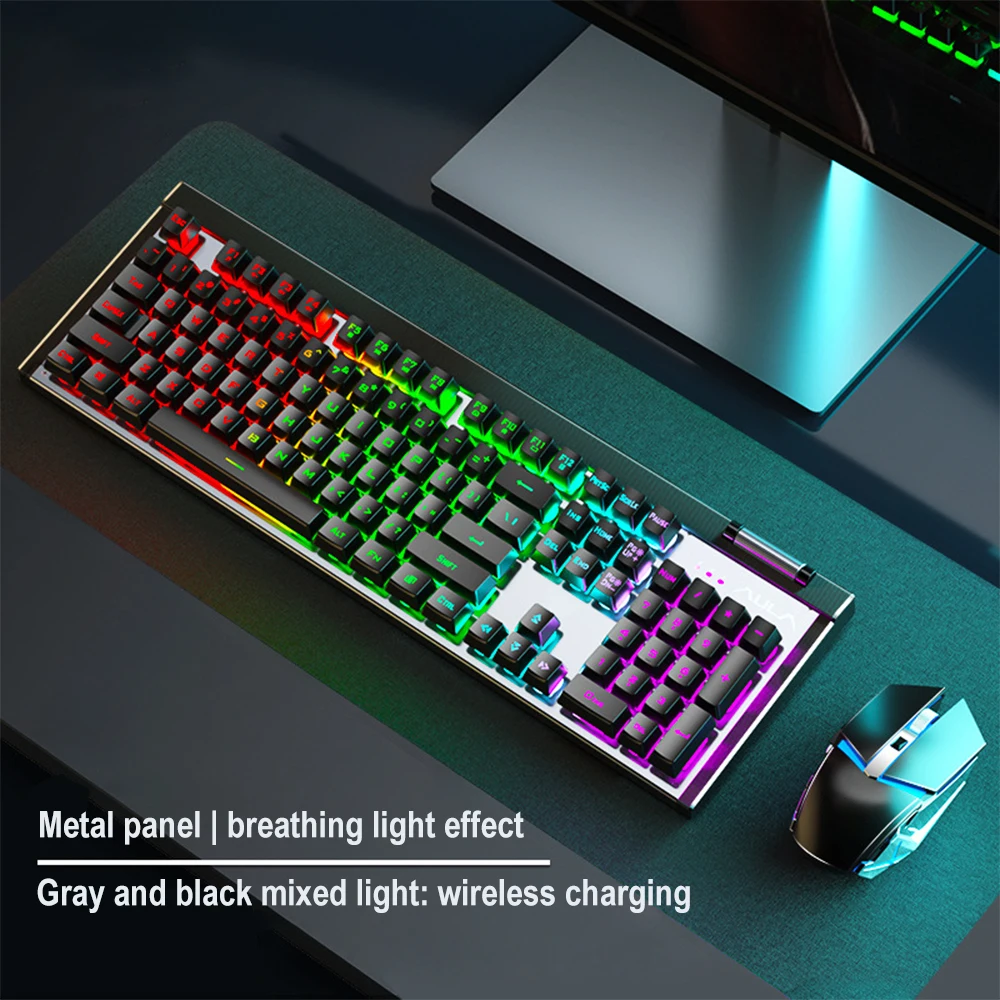 Imagem -05 - Combo de Teclado e Mouse sem Fio Notebook Recarregável Desktop Office Home Gaming E-sports T610