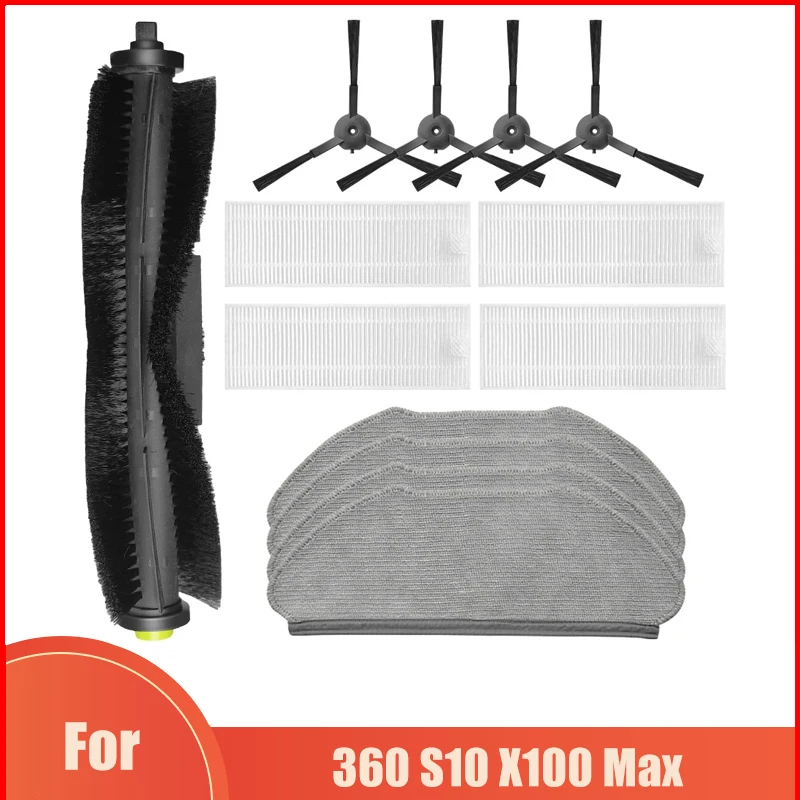 Сменная деталь для роботизированной швабры 360 S10 X100 Max, основная боковая щетка, аксессуары для фильтра НЕРА