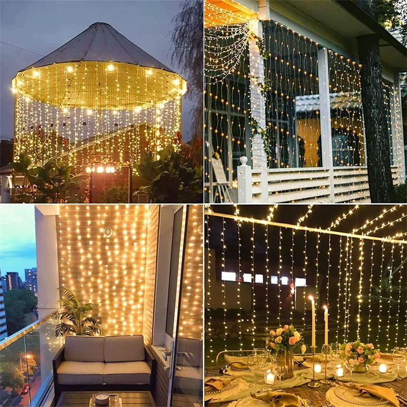 

Outdoor Light 3/6M Christmas Decoration LED Solar Curtain String Light Garden Decoration Fairy Light LED Garland Decoration Lamp
