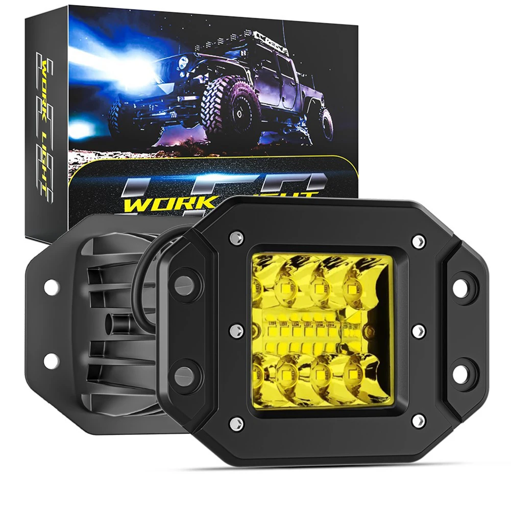 4inch Car Work Light 16LED 48W Off Road Bumper Roll Bar Work Lamp Flush Mount LED Light For Car Truck Auto Accessories
