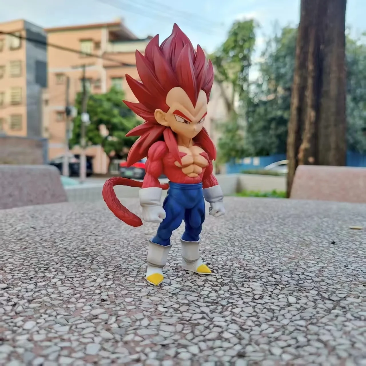 Dragon Ball Super Saiyan Super Four Vegeta Q Version Hand-Made Collectible Action Figure Ornament Toy for Home Decoration