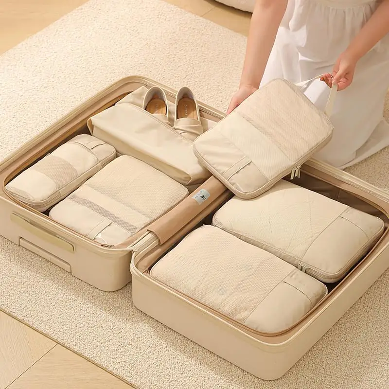 旅行用収納バッグセット-圧縮衣類オーガナイザーバッグ-荷物スーツケース用-ビジネス旅行や外出に最適