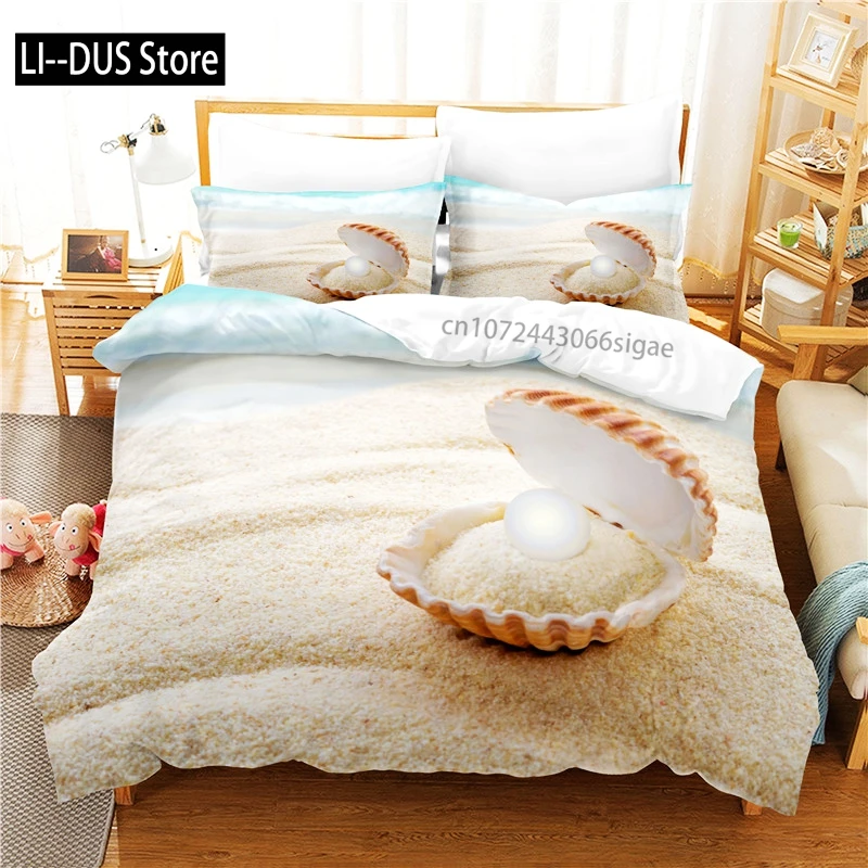 

Sandy Beach Bedding Set Duvet Cover Set 3d Bedding Digital Printing Queen Size Bedding Set Fashion Design