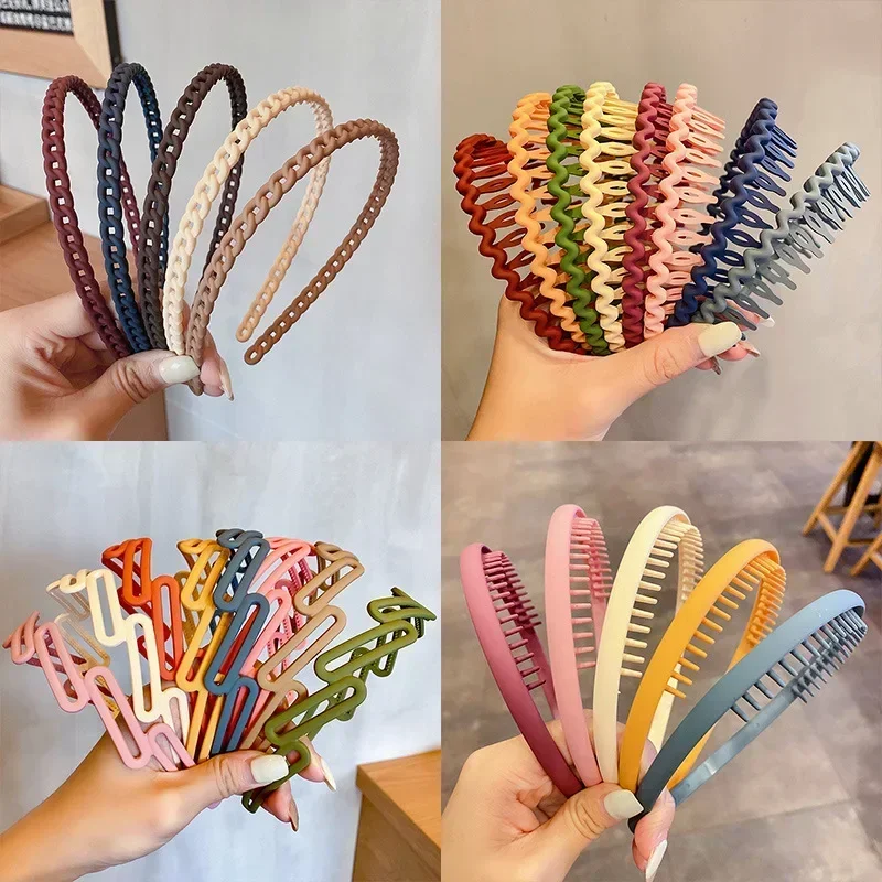 Koreanischen Stil Kawaii Matt Matte Kopf Band Mädchen Solide Morandi Farbe Scrunchie für Kinder Kopfbedeckungen Kinder Frauen Zubehör