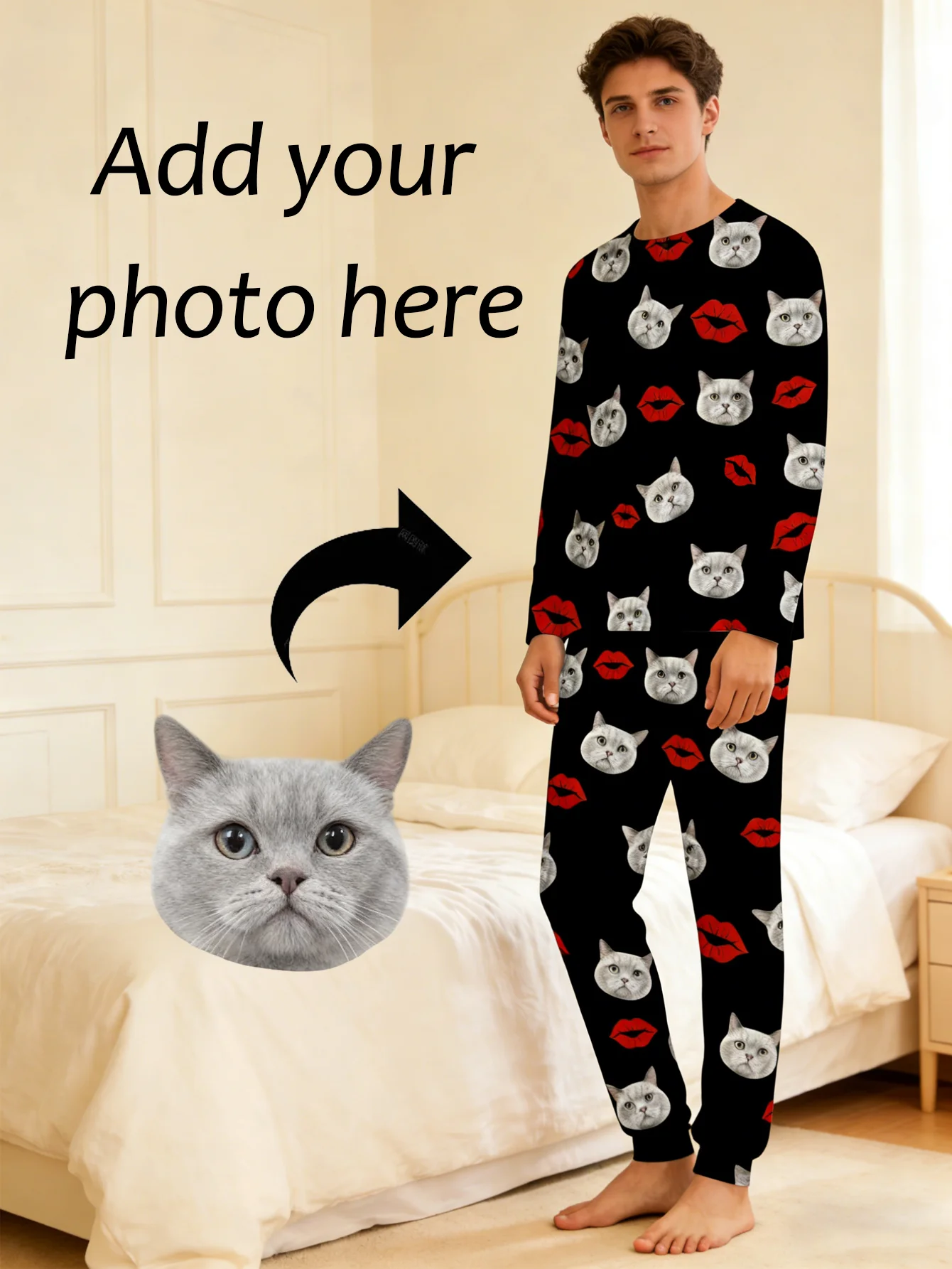 

Customized pajama set, personalized pet photo pajama set, suitable for pet enthusiasts as gifts