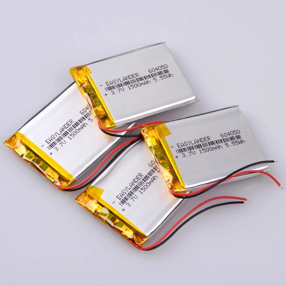 Batterie Lithium polymère, 3.7V, 1500mAh, 604050 cellules Lipo, pour jouet, MP3 MP4, GPS, haut-parleur, téléphone portable, DIY