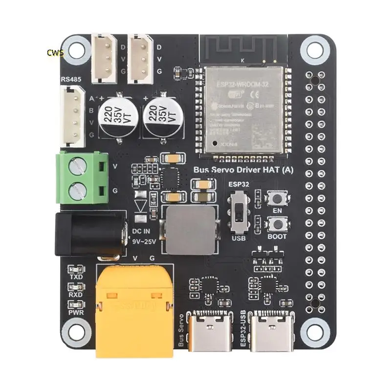 Шляпа с сервоприводом последовательной шины, встроенная схема управления ESP32 и сервоприводом, подходит для сервоприводов серий ST/RSBL