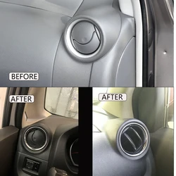 For Nissan Micra March K13 2011 2012 2013 2014 2015 2016 2017 2pcs AC Air Vent Ring Cover Trim Car Styling Frame