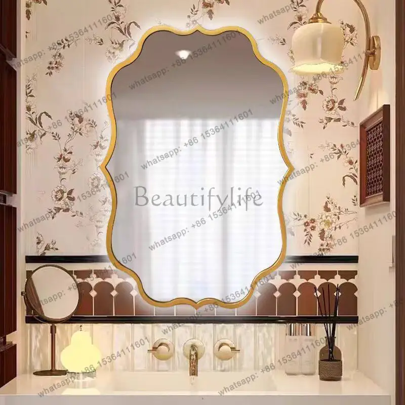LD Bathroom Irregular Mirror Funky Nordic Aesthetic Decoration Wall Vanity Modern Mirror Items Asymmetrical Espelhos