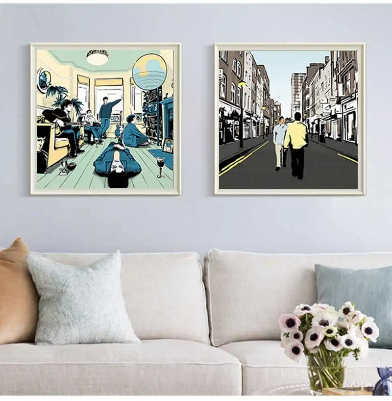 Oasis Absolutely Possible Album Poster Print Square Manchester Canvas Painting Wall Art Picture Music Lover Home Decor Frameless