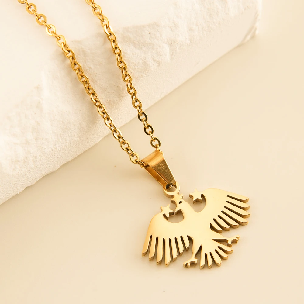 Fashion Syrian Arab Flag Eagle Pendant Neckalces Stainless Steel for Women Men الجمهوريّة العربيّة السّوريّة Jewelry Gift