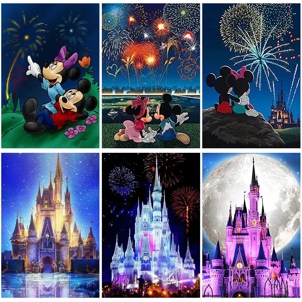 

Disney 5D Diamond Painting Cartoon Castle Minnie Mickey Mouse Mosaic Embroidery Complete Kit Rhinestone Pictures Christmas Gift