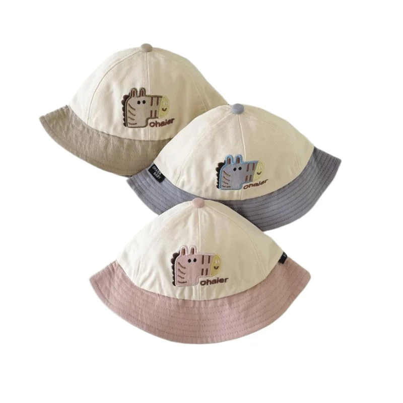 

Cartoon Baby Bucket Hats Spring Autumn Fisherman Hat with Adjustable Windproof Rope Boys Girls Korean Kids Accessories 8M-3Y