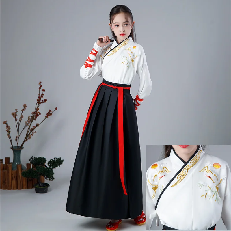 

Костюмы для танцев и косплея: Детские наряды в китайском этническом стиле, винтажная одежда для девочек, платья, костюмы Ханьфу для мальчиков, сценические костюмы для вечеринок в стиле кунг-фу