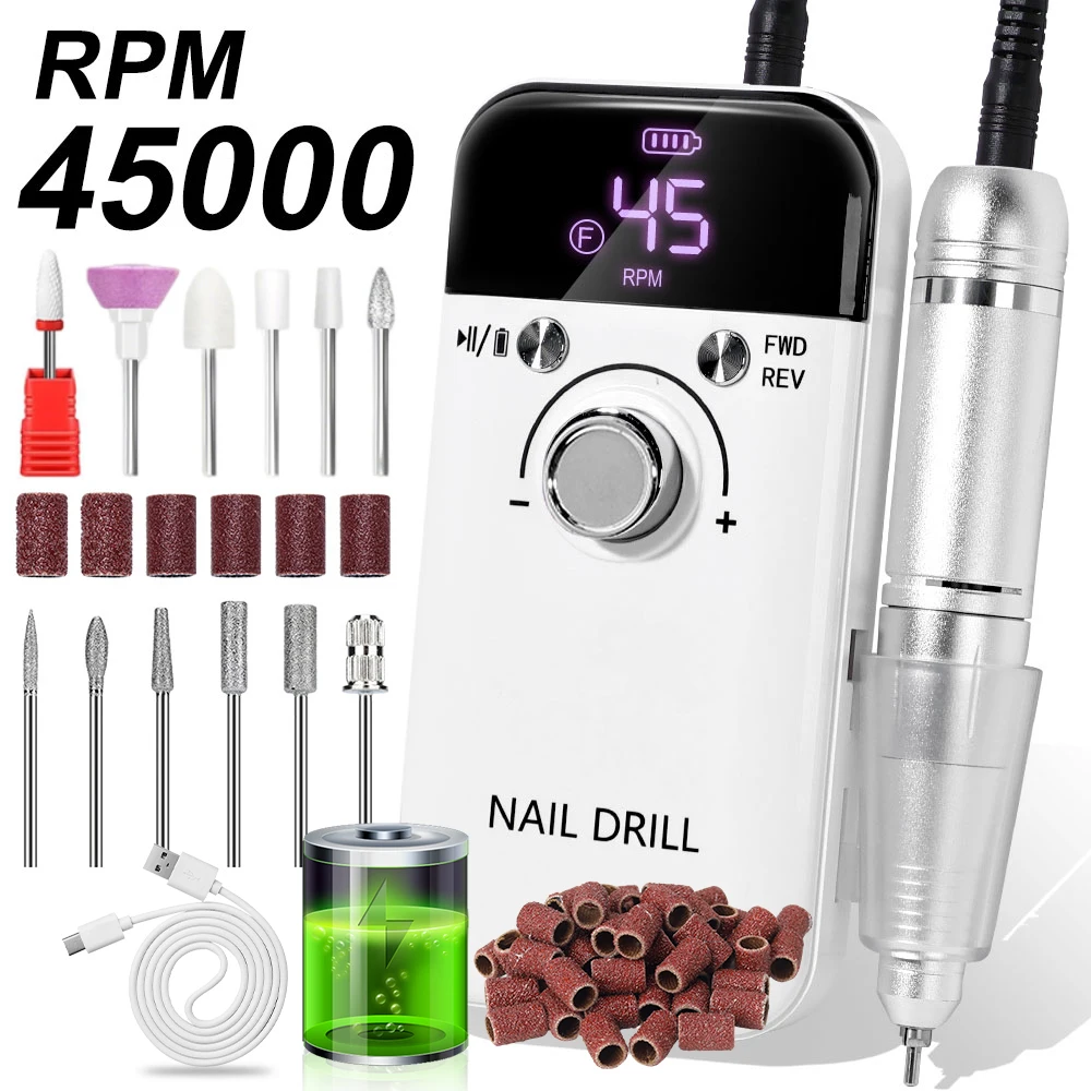 เครื่องเจียรเล็บไดอาน่าบิวตี้ 45000 รอบต่อนาที เครื่องเจียรเล็บแบบพกพา เสียงเบา ชาร์จไฟได้ สำหรับทำเล็บมือในร้านเสริมสวย