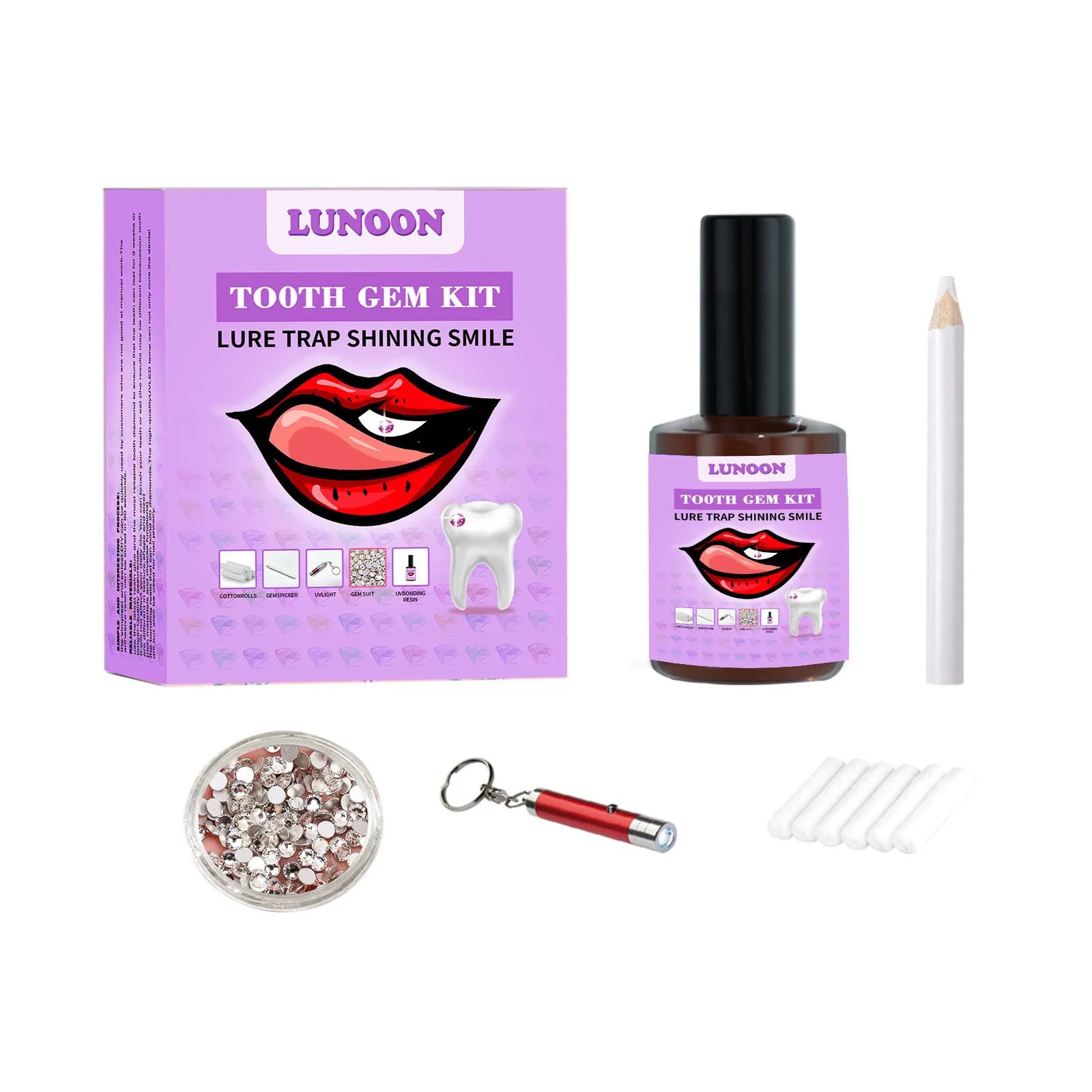 DIY Zähne Ornament Mit Aushärtung Licht Kleber Professionelle Dental Klebstoff Edelstein Kristalle Dekoration Einfach Zu Entfernen Unisex Dental Dezember
