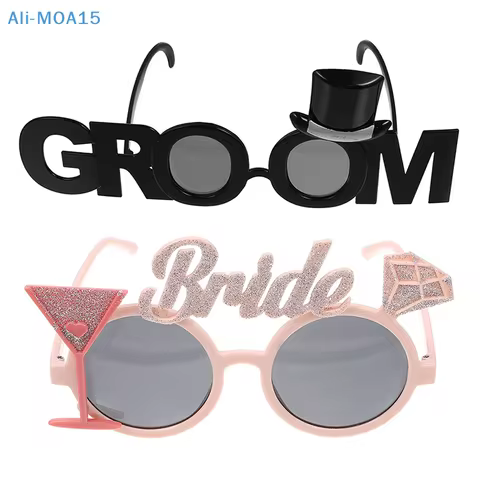 1PC Funny Groom &amp; Bride Glasses Bachelor Party Eyeglasses Photo Props Wedding Decoration Supplies
