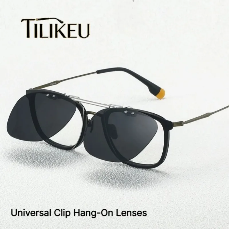 Nouvelles Lunettes de Soleil Polarisées Universelles à Clipser, Monture Carrée Ultralégère, Idéales pour la Conduite et la Pêche, Verres TAC UV400