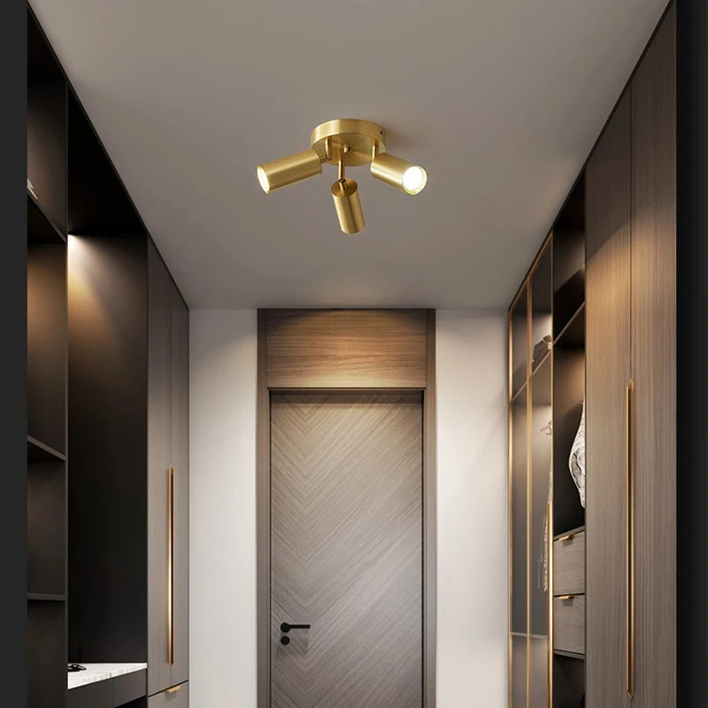 Postmodern Style Ceiling Lamp Spotlight Down Track Light Rail Iron Aisle Corridor Store Chandelier Lighting Adjustable Direction