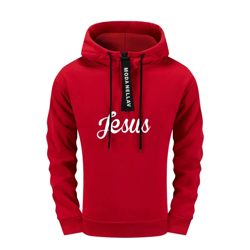 Lässiger Herren-Kapuzenpullover, bedruckt, halber Reißverschluss, V-Ausschnitt, Sweatshirt im Freien, hochwertige Sport-Jogging-Mann-Kleidung, Herbst-Winter-Trainingsanzug-Oberteile