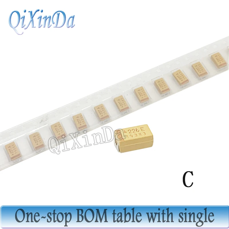 Condensador de tantalio tipo A, B, C, D, 10UF, 100UF, 220UF, 330UF, 470UF, 6,3 V, 10V, 16V, 25V, 35V, 50V, 2,2 UF, 4,7 UF, 22UF, 47UF, 3216, 10