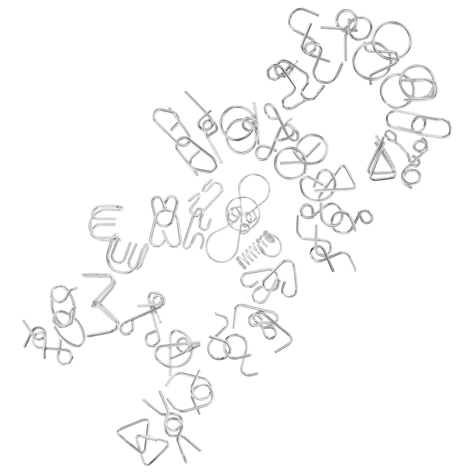 32 stuks Negen Ringen Legering Metaal Breinbreker Spel Voor Volwassenen Training Ontwaringspuzzels IQ Ringpuzzel Metaal