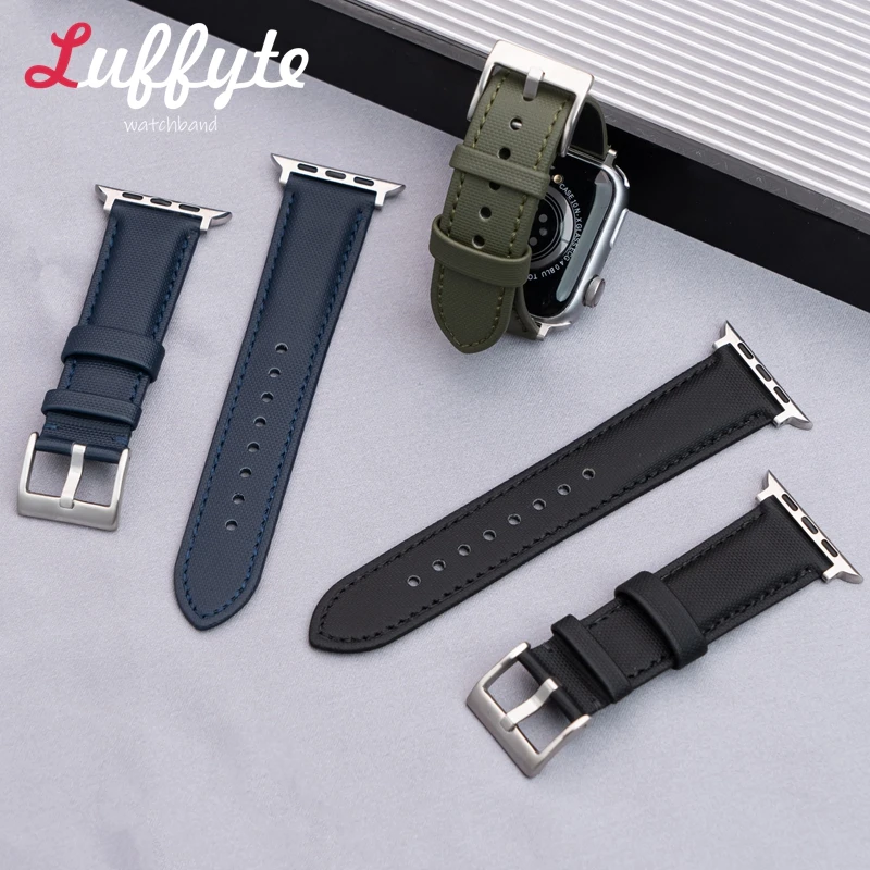 High Quality Sailcloth Watch Strap For Apple Watch 1-10 Ultra SE 2 Bracelet For iWatch 38 40 41 42 44 45 46 49mm Wristband