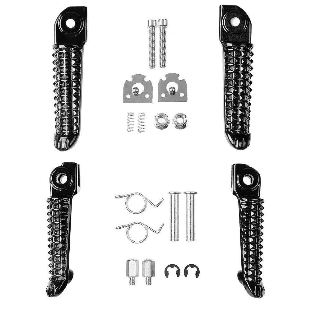 

Motorcycle Foot Pegs Front Rear Footrests Fits for Yamaha YZF R1 2002-2014 YZF R6 2003-2012 Black