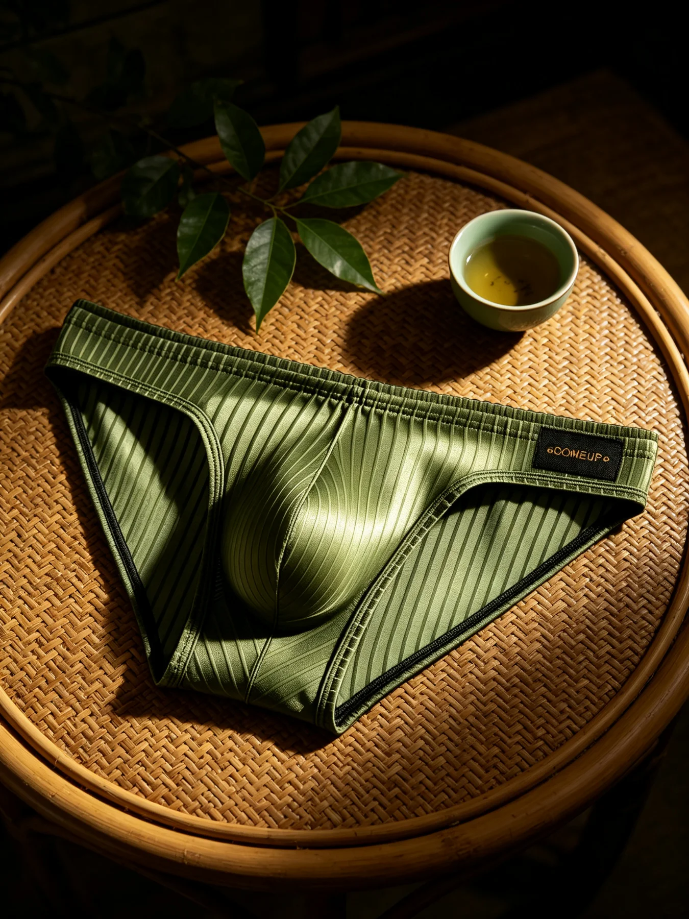 Calzoncillos para hombre con diseño de rayas verticales, tejido brillante, bolsa con forma de U, cintura baja, cintura elástica, ropa interior masculina transpirable, modelo DP922.