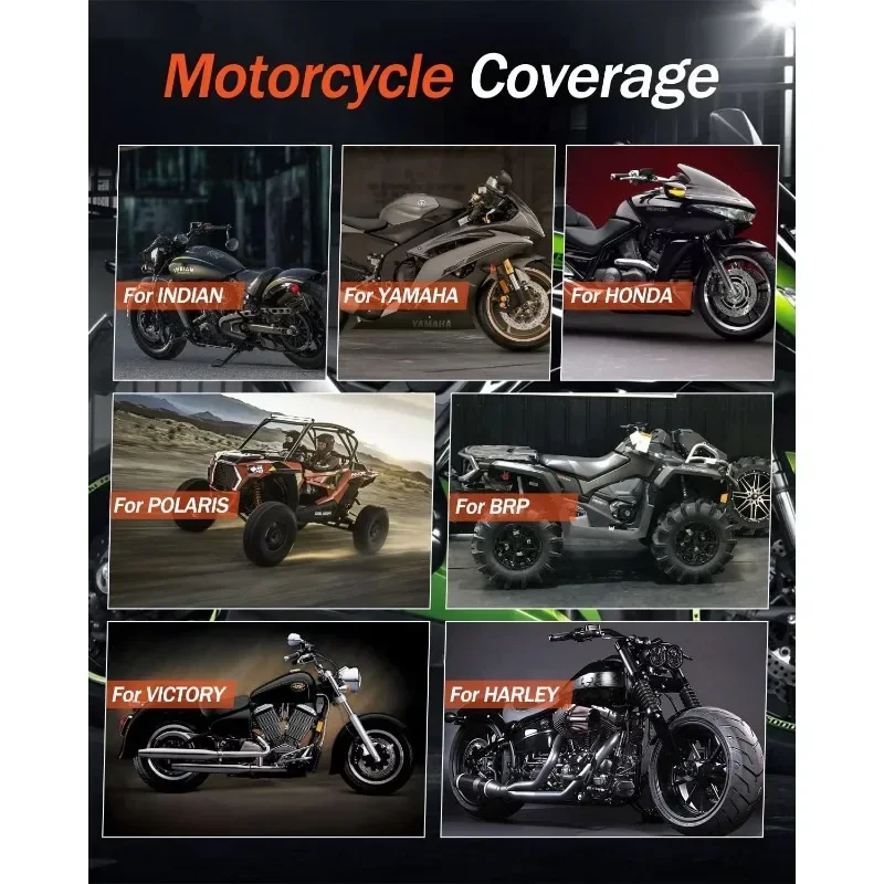 100 Motorcycle Diagnostic Scan Tool, Full System Scanner for