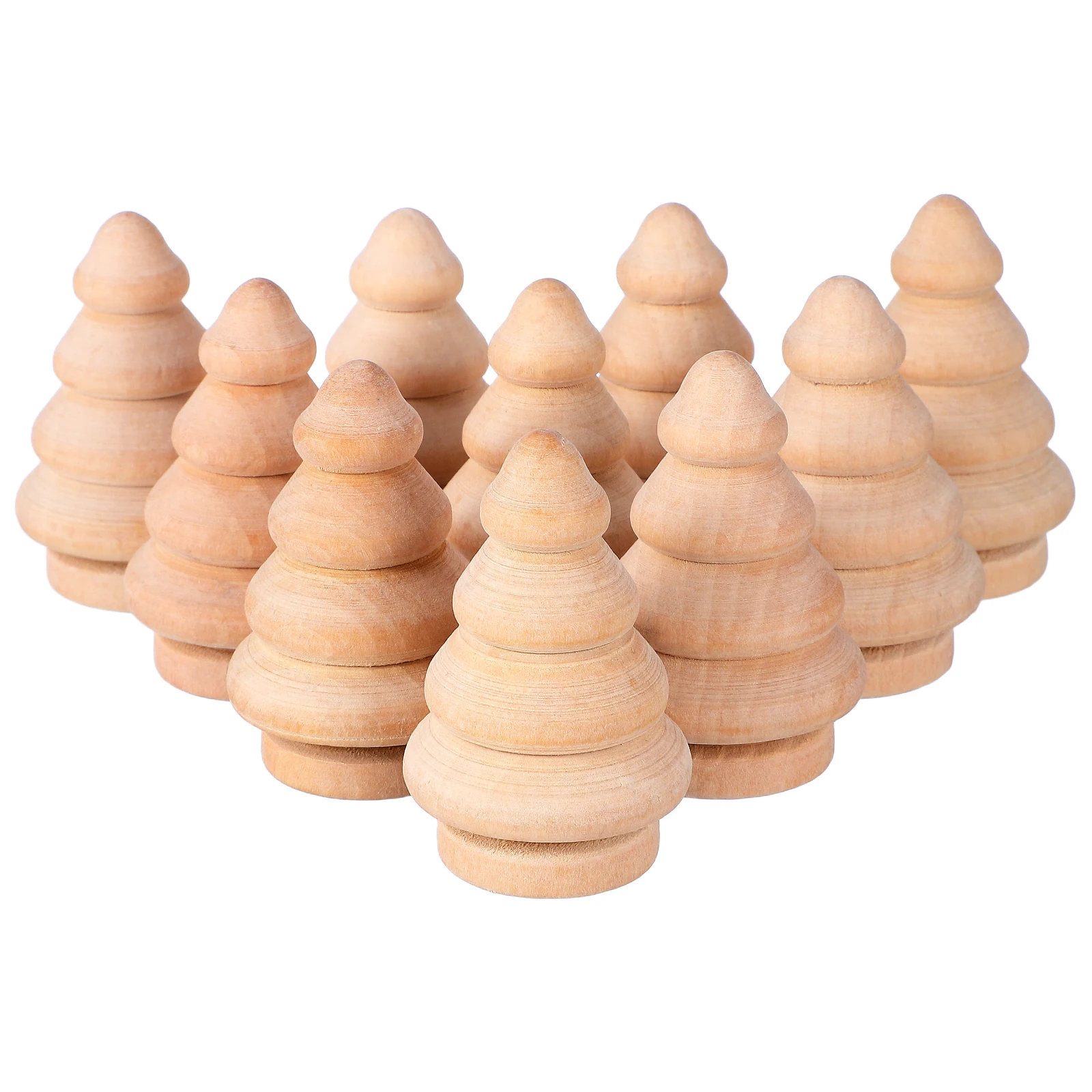 

10 Pcs Wooden Ornaments DIY Painted Kids Christmas Decor Family Peg Crafts Bulk Child Educational Toy Creative Project