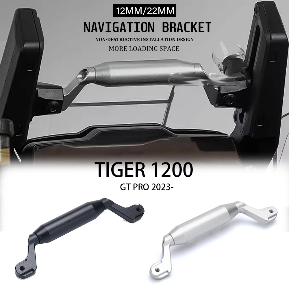 

For TIGER1200 TIGER 1200 Tiger1200 Tiger 1200 GT Pro 2023- Motorcycle Mobile Phone Navigation Bracket Support 12MM/22MM