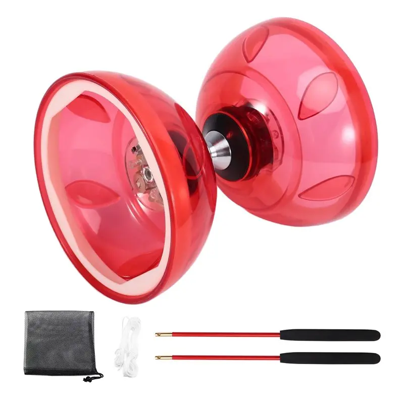 

WOWFU-трехносимый Diabolo с двойной головкой для фитнеса, игры на открытом воздухе со светом Diabolo Yo-Yo Play для Diabolo пожилых людей B