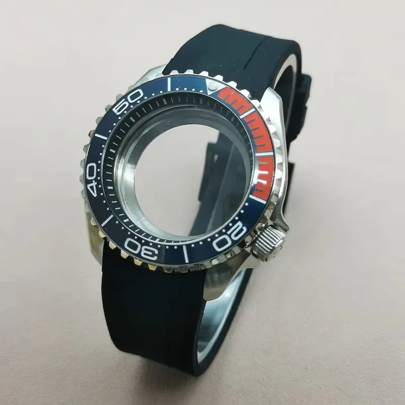 

Mod SKX007 Watch Cases Sapphire Crystal Glass Fits For NH35 NH36 4R 7S26 Movement With Rubber Strap Men's Dive Watch Case