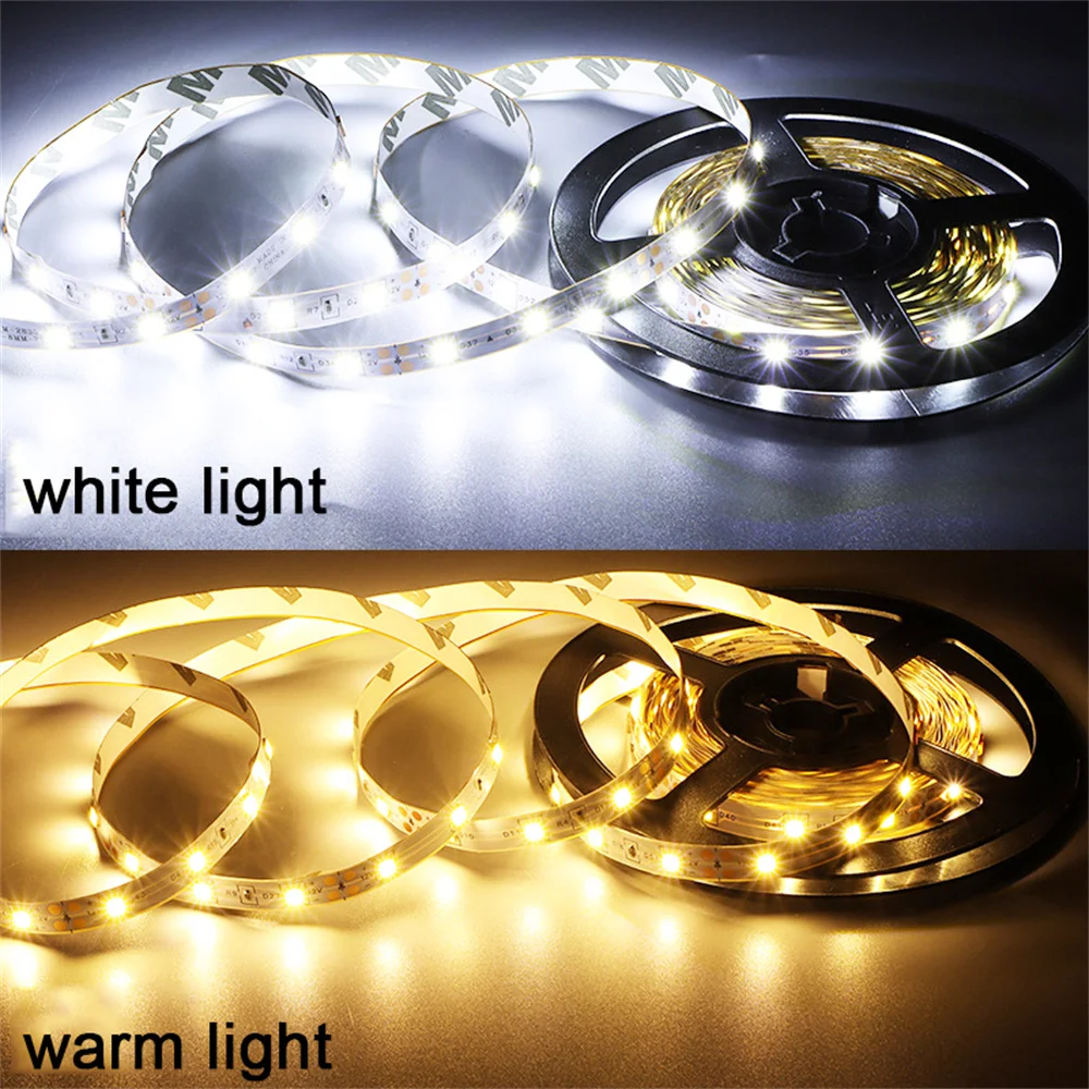 Imagem -03 - Flexível Led Strip Lights para Home Room Decor Fita tv Backlight Branco Quente Usb dc 5v 2835 1- 5m