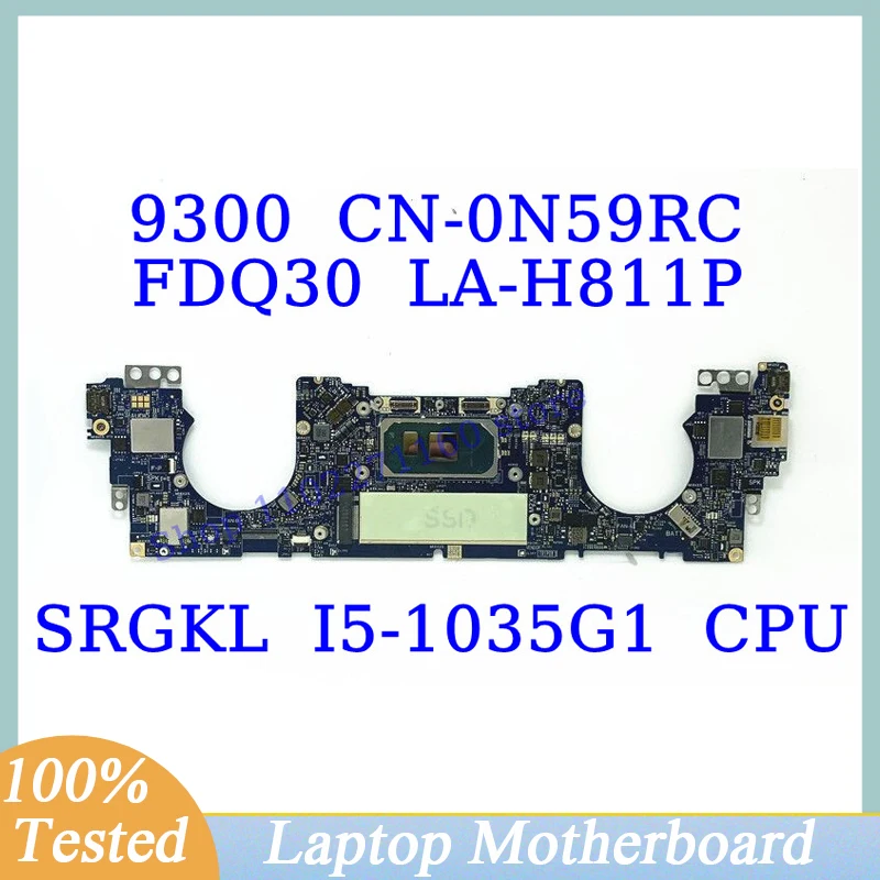 

CN-0N59RC 0N59RC N59RC For Dell 9300 With SRGKL I5-1035G1 CPU Mainboard FDQ30 LA-H811P Laptop Motherboard 100% Fully Tested Good